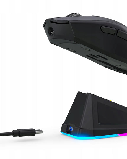 Belaidė optinė žaidimų pelė su įkrovimo stotele USB Bluetooth 2.4GHz + kilimėlis