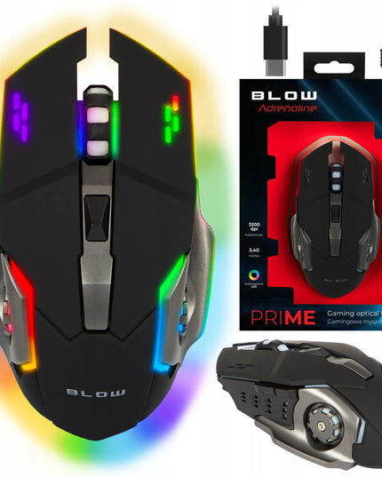 Belaidė optinė žaidimų pelė USB nešiojamam ir stacionariam kompiuteriui 2,4 GHz, juoda