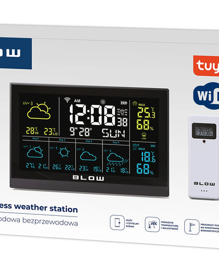 Belaidė orų stotelė BLOW WS105 su Wi-Fi, termometru, higrometru ir Tuya palaikymu