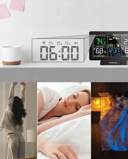 Belaidė orų stotelė Feegar LCD 7,5" barometras termometras