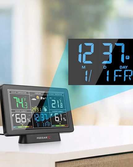 Belaidė orų stotelė Feegar LCD 7,5" barometras termometras