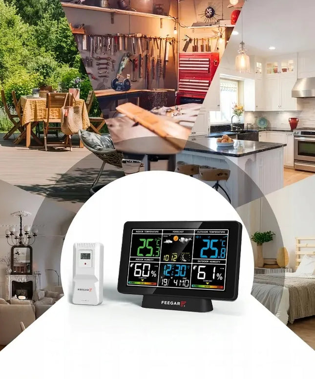 Belaidė orų stotelė Feegar LCD 7,5" barometras termometras