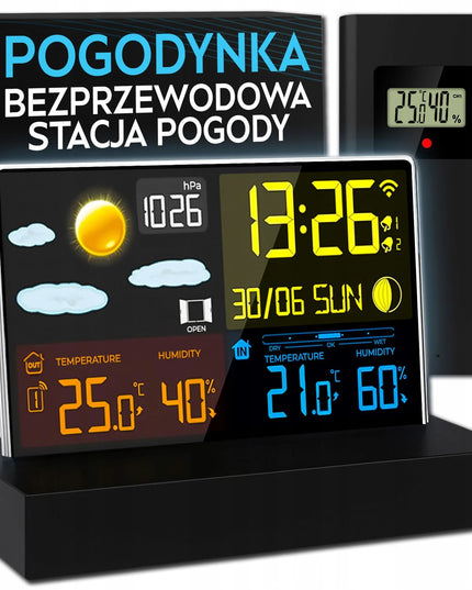 Belaidė orų stotelė Pogodynka su LED apšvietimu ir termometru