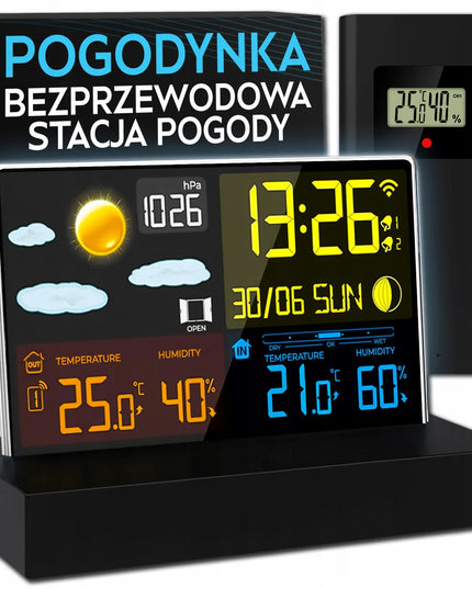 Belaidė orų stotelė Pogodynka su LED apšvietimu ir termometru
