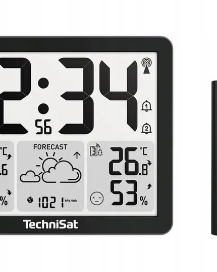 Belaidė orų stotelė su jutikliu ir termometru TechniSat IMETEO 310, juoda