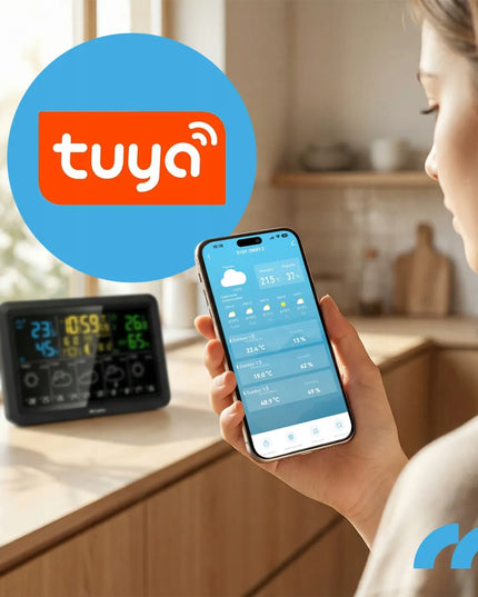 Belaidė orų stotelė WiFi su termometru, barometru ir jutikliu