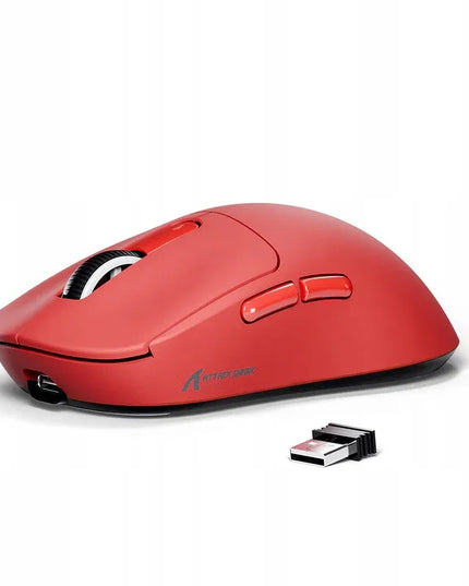Belaidė pelė | Attack Shark X3 RAUDONA | „Grip Tape“