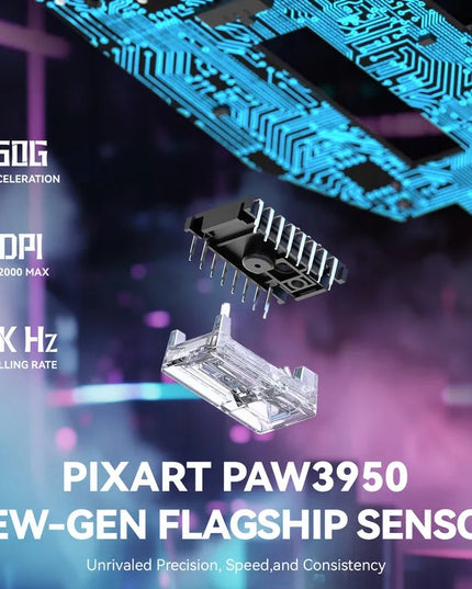 Belaidė pelė Attack Shark X3MAX Superlight 42kDPI PAW3950 Omron juoda
