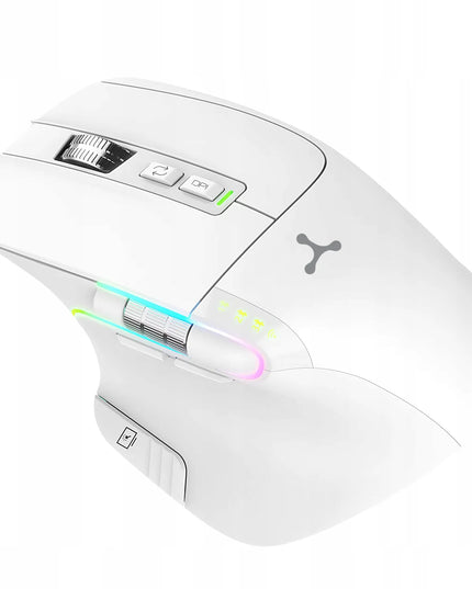 Belaidė pelė Triadyn NEREID, balta, 2 slinkties ratukai, Bluetooth, 3200 DPI