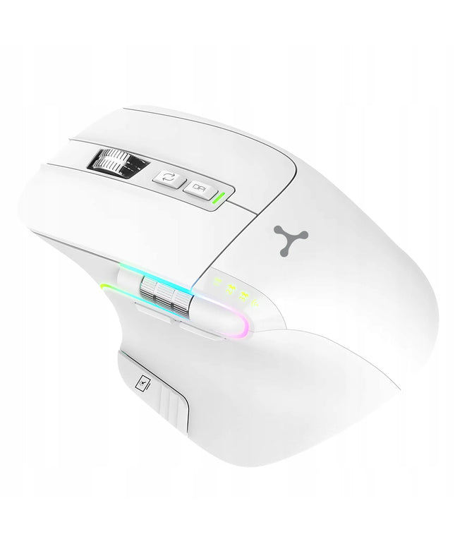Belaidė pelė Triadyn NEREID, balta, 2 slinkties ratukai, Bluetooth, 3200 DPI