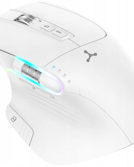 Belaidė pelė Triadyn NEREID, balta, 2 slinkties ratukai, Bluetooth, 3200 DPI