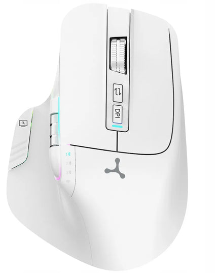 Belaidė pelė Triadyn NEREID, balta, 2 slinkties ratukai, Bluetooth, 3200 DPI