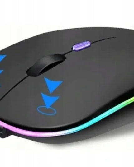 Belaidė RGB pelė su Bluetooth, tyli, skirta planšetėms, išmaniesiems televizoriams ir išmaniesiems telefonams