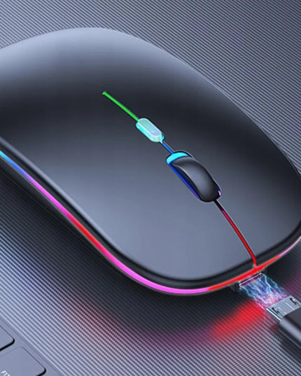 Belaidė RGB pelė su Bluetooth, tyli, skirta planšetėms, išmaniesiems televizoriams ir išmaniesiems telefonams