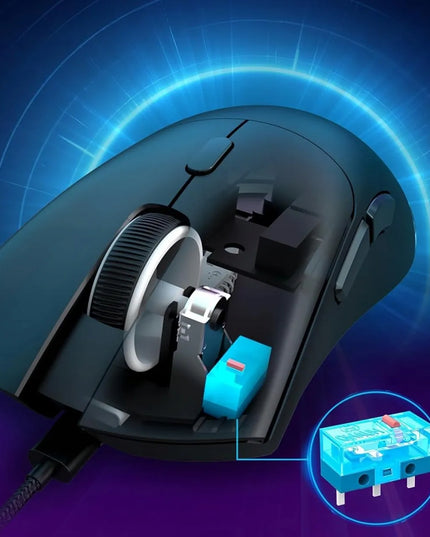 Belaidė žaidimų pelė Attack Shark R1 Tri-Mode, Juoda