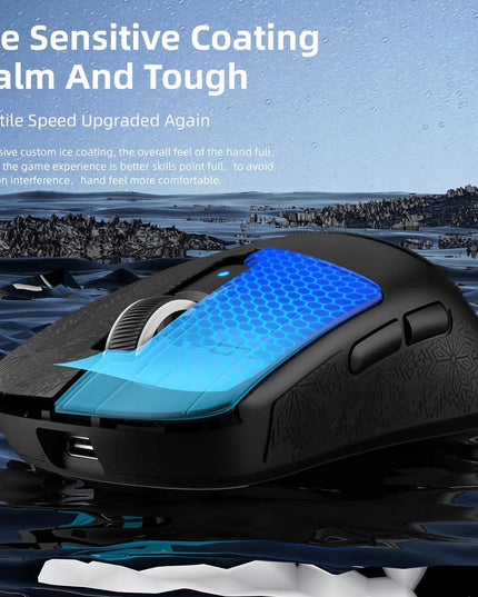 Belaidė žaidimų pelė ATTACK SHARK R6, 39g, 42000 DPI, BT/2.4G/USB, juoda