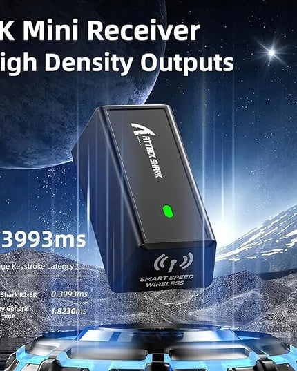 Belaidė žaidimų pelė ATTACK SHARK R6, 39g, 42000 DPI, BT/2.4G/USB, juoda