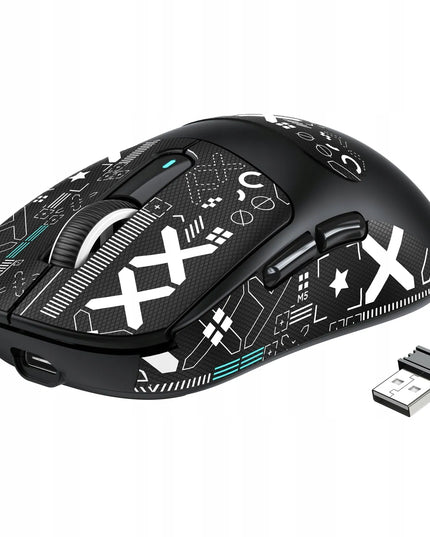 Belaidė žaidimų pelė Attack Shark X3 Black + Grip tape optinis jutiklis