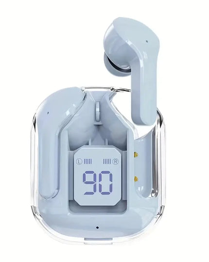 Belaidės ausinės su „Hifi Dual Stereo“ mikrofonais ir LED ekranu