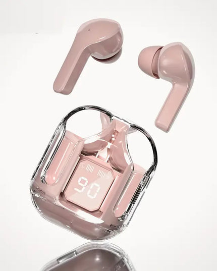 Belaidės ausinės su „Hifi Dual Stereo“ mikrofonais ir LED ekranu