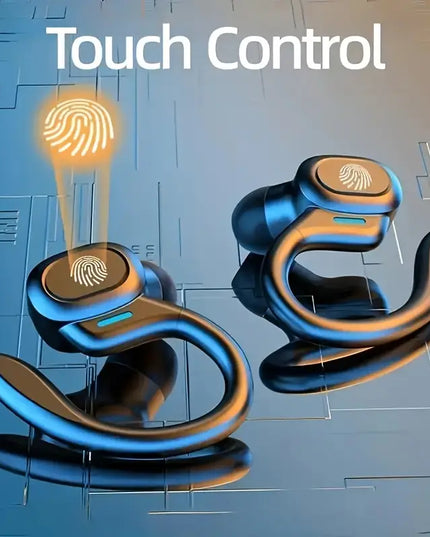 Belaidės ausinės su įmontuotu mikrofonu ir LED ekranu