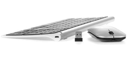 Belaidis aukščiausios kokybės USB 2.4GHz komplektas: SLIM klaviatūra ir pelė QWERTY