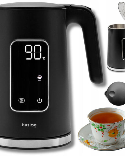 Belaidis elektrinis virdulys 2200W su jutikliniu skydeliu 1,7L, juodas, Huslog
