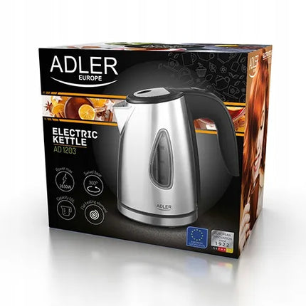 Belaidis elektrinis virdulys Adler AD1203, 1 l, 1630 W, nerūdijantis plienas