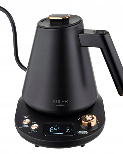 Belaidis elektrinis virdulys Adler Gooseneck 1L 1100W su temperatūros reguliavimu