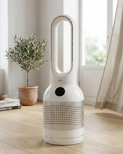 Belaidis grindinis koloninis ventiliatorius Mission Air AirLoop White 30W