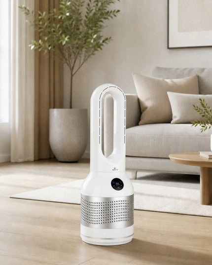 Belaidis grindinis koloninis ventiliatorius Mission Air AirLoop White 30W
