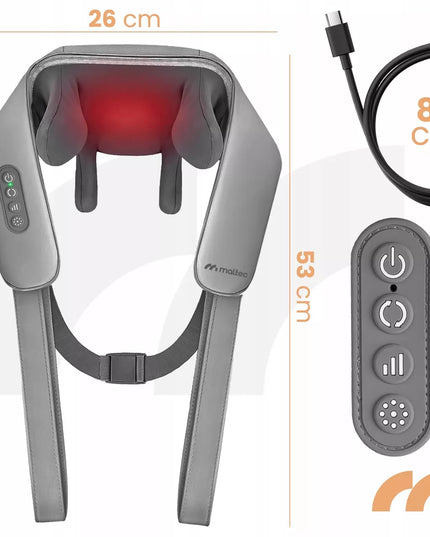 Belaidis kaklo, sprando ir nugaros masažuoklis Maltec PRO-Comfy25W Wireless Shiatsu