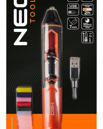 Belaidis karštų klijų pistoletas NEO TOOLS 17-085, 2000 mAh baterija