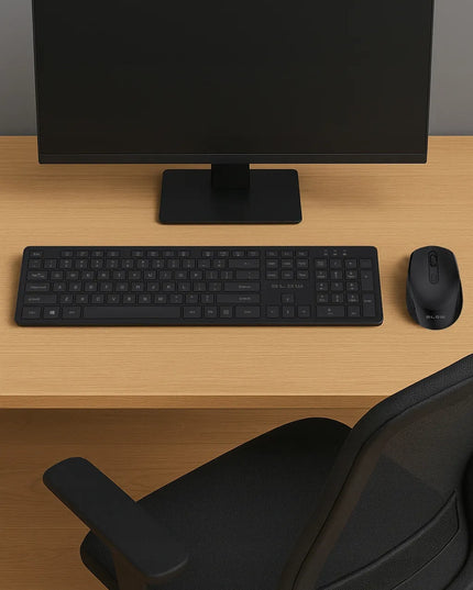 Belaidis klaviatūros ir pelės rinkinys BLOW, juodas, USB, ergonomiškas