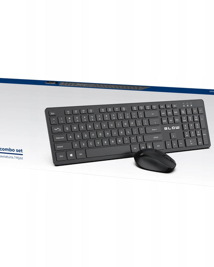 Belaidis klaviatūros ir pelės rinkinys BLOW, juodas, USB, ergonomiškas