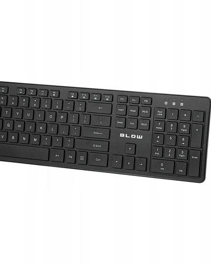 Belaidis klaviatūros ir pelės rinkinys BLOW, juodas, USB, ergonomiškas
