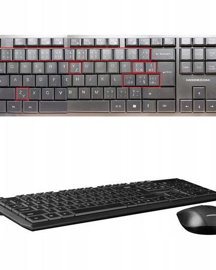 Belaidis klaviatūros ir pelės rinkinys MODECOM MC-7200, membraninis, tylus