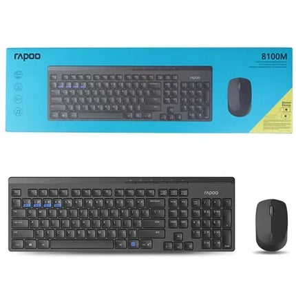 Belaidis klaviatūros ir pelės rinkinys RAPOO 8100M RF Wireless + Bluetooth