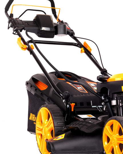 Benzininė vejapjovė Riwall su akumuliatoriniu starteriu ir savaeige pavara, pjovimo plotis 53 cm