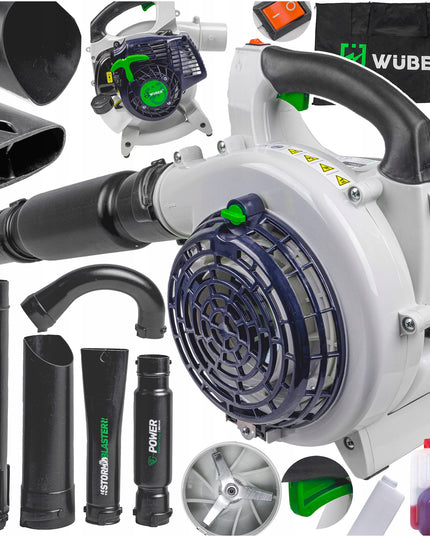 Benzininis lapų pūstuvas Wuber 750 W, maišo talpa 50 l, svoris 4,4 kg