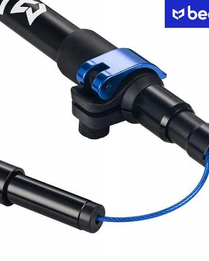 Sulankstomos reguliuojamos trekingo lazdos Beon Fold Lite Blue 110–130 cm – aliuminio, su dėklu ir antgaliais