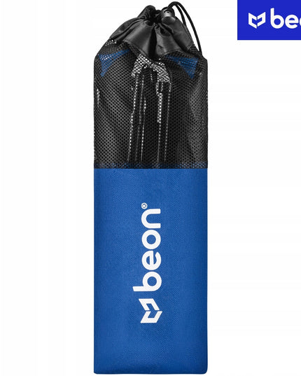 Sulankstomos reguliuojamos trekingo lazdos Beon Fold Lite Blue 110–130 cm – aliuminio, su dėklu ir antgaliais