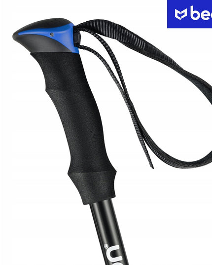 Sulankstomos reguliuojamos trekingo lazdos Beon Fold Lite Blue 110–130 cm – aliuminio, su dėklu ir antgaliais