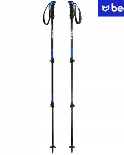 Reguliuojamos Trekingo ir Šiaurietiško Ėjimo Lazdos Beon Smart Blue – Su Antgaliais, Visoms Dangoms