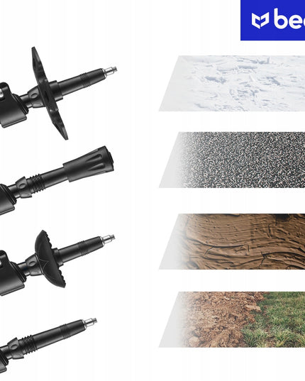 Reguliuojamos Trekingo ir Šiaurietiško Ėjimo Lazdos Beon Smart Blue – Su Antgaliais, Visoms Dangoms