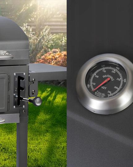 Berdsen BBQChef™ sodo anglinis grilis su ketaus grotelėmis, dangčiu ir ratukais
