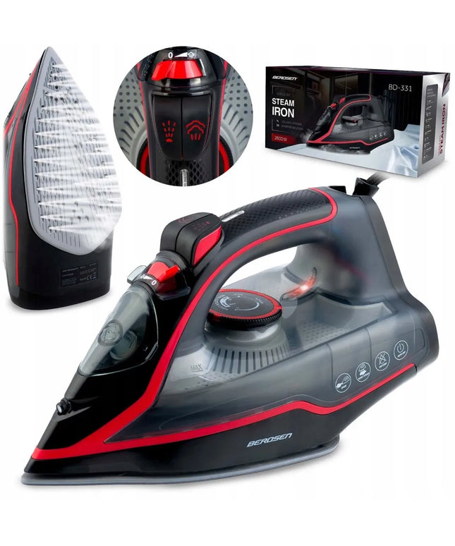 Berdsen BD-331 2600W garinis lygintuvas su keramine danga ir vertikalaus lyginimo funkcija