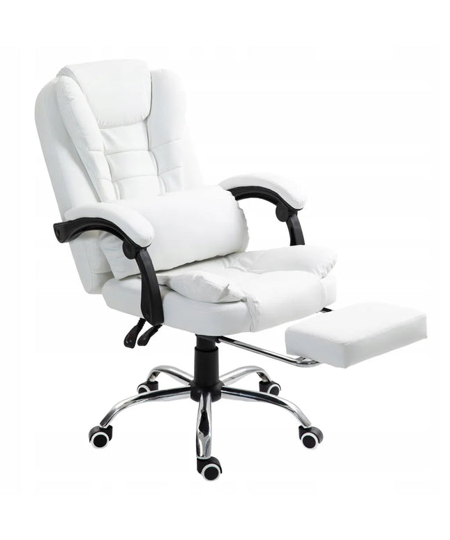 Besisukiojanti biuro kėdė GIOSEDIO su kojų atrama ir juosmens pagalvėle, balta