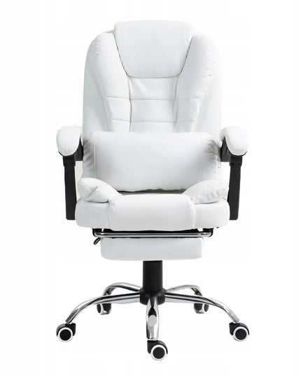 Besisukiojanti biuro kėdė GIOSEDIO su kojų atrama ir juosmens pagalvėle, balta