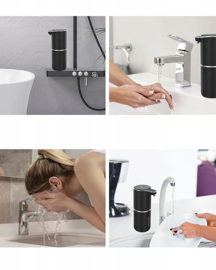 Bėskontaktis muilo dozatorius 380 ml, USB įkrovimas, vonios kambariui ir virtuvei